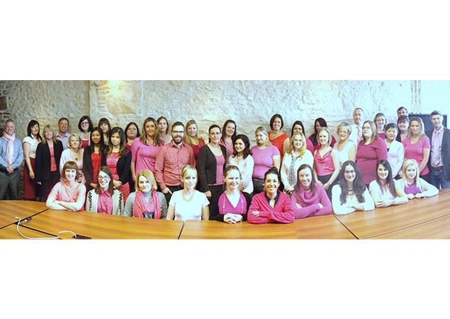 Skyline Dons Rosy Hues for Pink Shirt Day 2014