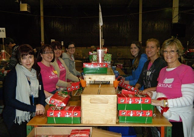 Skyline Volunteers at Operation Christmas Child in 2014