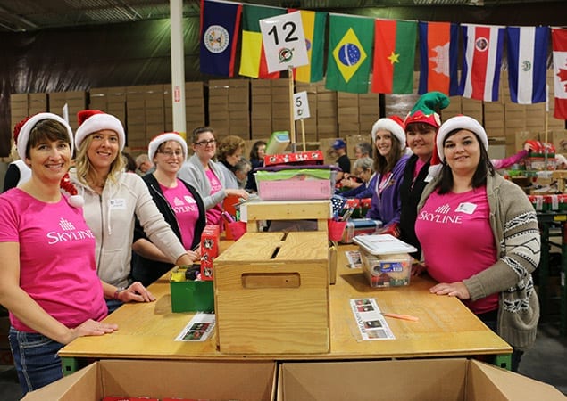 Skyline Volunteers at Operation Christmas Child in 2015