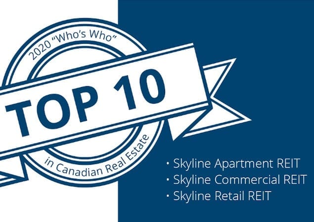 Skyline Apartment REIT, Skyline Commercial REIT, Skyline Retail REIT Make Top 10 in Canadian Real Estate