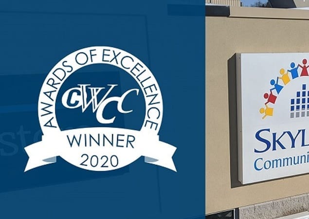 Skyline Community Hub Exterior with CWCC Logo