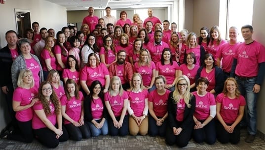 Skyline staff participate in Pink Shirt Day