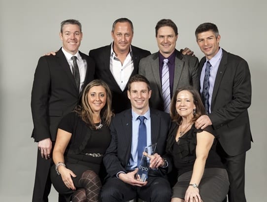 Skyline executives pose with Winner Andrew Arklie