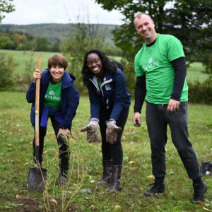 Skyliner's planting trees and shrubs